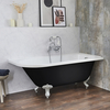 Baignoire îlot d’angle droit - Rétro – 168, 5 x 75 cm – Noir - Pieds blancs - Legend - Hudson Reed