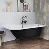 Baignoire îlot d’angle droit - Rétro – 168, 5 x 75 cm – Noir - Pieds noirs - Legend - Hudson Reed