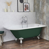Baignoire îlot d’angle droit - Rétro – 168, 5 x 75 cm – Vert - Pieds blancs - Legend - Hudson Reed