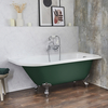 Baignoire îlot d’angle droit - Rétro – 168, 5 x 75 cm – Vert - Pieds chromés - Legend - Hudson Reed
