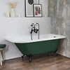 Baignoire îlot d’angle droit - Rétro – 168, 5 x 75 cm – Vert - Pieds noirs - Legend - Hudson Reed