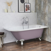 Baignoire îlot d’angle droit - Rétro – 168, 5 x 75 cm – Violet - Pieds blancs - Legend - Hudson Reed