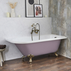 Baignoire îlot d’angle droit - Rétro – 168, 5 x 75 cm – Violet - Pieds or brossé - Legend - Hudson Reed