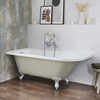 Baignoire îlot d’angle gauche - Rétro – 168, 5 x 75 cm – Beige - Pieds blancs - Legend - Hudson Reed