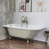 Baignoire îlot d’angle gauche - Rétro – 168, 5 x 75 cm – Beige - Pieds or brossé - Legend - Hudson Reed