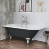 Baignoire îlot d’angle gauche - Rétro – 168, 5 x 75 cm – Gris - Pieds blancs - Legend - Hudson Reed