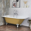 Baignoire îlot d’angle gauche - Rétro – 168, 5 x 75 cm – Jaune - Pieds blancs - Legend - Hudson Reed
