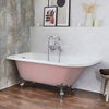 Baignoire îlot d’angle gauche - Rétro – 168, 5 x 75 cm – Rose - Pieds chromés - Legend - Hudson Reed