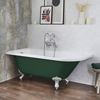 Baignoire îlot d’angle gauche - Rétro – 168, 5 x 75 cm – Vert - Pieds blancs - Legend - Hudson Reed