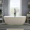 Baignoire îlot moderne - Double dos – 150 x 75 cm - Beige - Trop-plein noir - Otterton - Hudson Reed