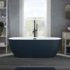 Baignoire îlot moderne - Double dos – 150 x 75 cm - Bleu - Trop-plein noir - Otterton - Hudson Reed