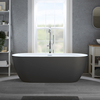 Baignoire îlot moderne - Double dos – 150 x 75 cm - Gris - Trop-plein chromé - Otterton - Hudson Reed