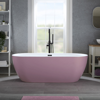 Baignoire îlot moderne - Double dos – 150 x 75 cm - Violet - Trop-plein noir - Otterton - Hudson Reed