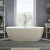 Baignoire îlot moderne - Double dos – 170 x 75 cm - Beige - Trop-plein chromé - Otterton - Hudson Reed