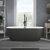 Baignoire îlot moderne - Double dos – 170 x 75 cm - Gris - Trop-plein noir - Otterton - Hudson Reed