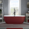 Baignoire îlot moderne - Double dos – 170 x 75 cm - Rouge - Trop-plein noir - Otterton - Hudson Reed