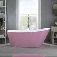 Baignoire îlot moderne – 150 x 75 cm - Violet - Trop-plein chromé - Otterton - Hudson Reed