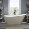 Baignoire îlot moderne – 160 x 75 cm - Beige - Trop-plein noir - Otterton - Hudson Reed