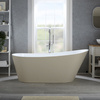 Baignoire îlot moderne – 170 x 75 cm - Beige - Trop-plein chromé - Otterton - Hudson Reed