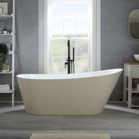 Baignoire îlot moderne – 170 x 75 cm - Beige - Trop-plein noir - Otterton - Hudson Reed
