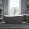 Baignoire îlot moderne – 170 x 75 cm - Gris - Trop-plein chromé - Otterton - Hudson Reed