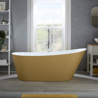 Baignoire îlot moderne – 170 x 75 cm - Jaune - Trop-plein chromé - Otterton - Hudson Reed