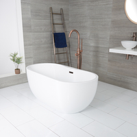Baignoire îlot moderne ovale – Blanc – 180 x 75 cm – Trop-plein bronze huilé – Otterton - Hudson Reed