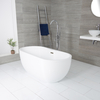 Baignoire îlot moderne ovale – Blanc – 180 x 75 cm – Trop-plein chromé – Otterton - Hudson Reed