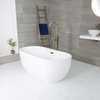 Baignoire îlot moderne ovale – Blanc – 180 x 75 cm – Trop-plein or brossé – Otterton - Hudson Reed