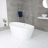Baignoire îlot ovale – Moderne - Blanc – 159, 5 x 74 cm – Trop-plein chromé – Ashbury - Hudson Reed