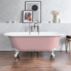 Baignoire îlot rétro - Bord roulé – 173 x 78 cm – Rose - Pieds blancs - Richmond - Hudson Reed