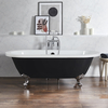 Baignoire îlot rétro - Bord roulé – 178 x 82, 5 cm – Noir - Pieds chromés - Legend - Hudson Reed