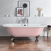 Baignoire îlot rétro - Bord roulé – 178 x 82, 5 cm – Rose - Pieds chromés - Legend - Hudson Reed