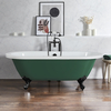 Baignoire îlot rétro - Bord roulé – 178 x 82, 5 cm – Vert - Pieds noirs - Legend - Hudson Reed