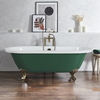 Baignoire îlot rétro - Bord roulé – 178 x 82, 5 cm – Vert - Pieds or brossé - Legend - Hudson Reed