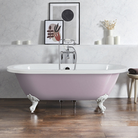 Baignoire îlot rétro - Bord roulé – 178 x 82, 5 cm – Violet - Pieds blancs - Legend - Hudson Reed