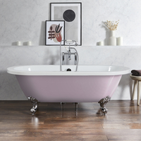 Baignoire îlot rétro - Bord roulé – 178 x 82, 5 cm – Violet - Pieds chromés - Legend - Hudson Reed