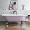 Baignoire îlot rétro - Bord roulé – 178 x 82, 5 cm – Violet - Pieds or brossé - Legend - Hudson Reed