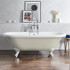 Baignoire îlot rétro - Bord roulé – 179, 5 x 78, 5 cm – Beige - Pieds blancs - Legend - Hudson Reed