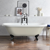 Baignoire îlot rétro - Bord roulé – 179, 5 x 78, 5 cm – Beige - Pieds noirs - Legend - Hudson Reed