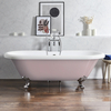 Baignoire îlot rétro - Bord roulé – 179, 5 x 78, 5 cm – Rose - Pieds chromés - Legend - Hudson Reed