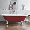 Baignoire îlot rétro - Bord roulé – 179, 5 x 78, 5 cm – Rouge - Pieds blancs - Legend - Hudson Reed