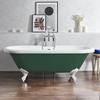 Baignoire îlot rétro - Bord roulé – 179, 5 x 78, 5 cm – Vert - Pieds blancs - Legend - Hudson Reed