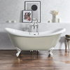 Baignoire îlot rétro - Double dos – 175 x 73 cm – Beige - Pieds blancs - Legend - Hudson Reed