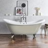 Baignoire îlot rétro - Double dos – 175 x 73 cm – Beige - Pieds chromés - Legend - Hudson Reed