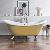 Baignoire îlot rétro - Double dos – 175 x 73 cm – Jaune - Pieds chromés - Legend - Hudson Reed