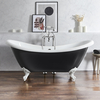 Baignoire îlot rétro - Double dos – 175 x 73 cm – Noir - Pieds blancs - Legend - Hudson Reed