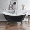 Baignoire îlot rétro - Double dos – 175 x 73 cm – Noir - Pieds chromés - Legend - Hudson Reed