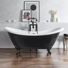 Baignoire îlot rétro - Double dos – 175 x 73 cm – Noir - Pieds noirs - Legend - Hudson Reed