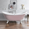 Baignoire îlot rétro - Double dos – 175 x 73 cm – Rose - Pieds blancs - Legend - Hudson Reed